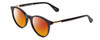 Profile View of Kate Spade DRYSTALEE Designer Polarized Sunglasses with Custom Cut Red Mirror Lenses in Black Gold Ladies Round Full Rim Acetate 50 mm