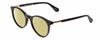 Profile View of Kate Spade DRYSTALEE Designer Polarized Reading Sunglasses with Custom Cut Powered Sun Flower Yellow Lenses in Black Gold Ladies Round Full Rim Acetate 50 mm