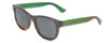 Profile View of GUCCI GG0003SN 003 Unisex Classic Sunglasses Tortoise Havana/Red Green/Grey 52mm