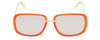Front View of GUCCI GG0787S 003 Unisex Square Sunglass Orange Crystal/Gold/Silver Mirror 61 mm