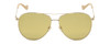 Front View of GUCCI GG1088S 003 Women Aviator Full Rim Designer Sunglasses Gold/Tan/Green 61mm