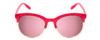 Front View of Guess GG1159 Women Round Sunglasses Gold Crystal Fuchsia Pink/Grey Gradient 53mm