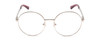 Front View of Guess by Marciano GM0323 Designer Single Vision Prescription Rx Eyeglasses in Silver Pink Tips Crystal Gems Ladies Round Full Rim Metal 54 mm