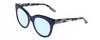 Profile View of Guess by Marciano GM0760 Designer Blue Light Blocking Eyeglasses in Crystal Blue Glitter Marble Ladies Cateye Full Rim Acetate 54 mm