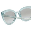 Close Up View of Guess GU7628 Women Cateye Sunglasses Frosted Crystal Sky Blue/Silver Mirror 52mm