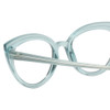 Close Up View of Guess GU7628 Designer Reading Eye Glasses in Frosted Crystal Sky Blue Ladies Cateye Full Rim Acetate 52 mm