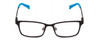 Front View of Guess GU9143 Designer Bi-Focal Prescription Rx Eyeglasses in Matte Black Blue Tips Unisex Rectangle Full Rim Metal 48 mm