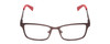 Front View of Guess GU9143 Designer Single Vision Prescription Rx Eyeglasses in Bronze Brown Red Tips Unisex Rectangle Full Rim Metal 48 mm