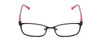 Front View of Guess GU9155 Women Rectangle Designer Reading Glasses in Black Crystal Pink 48mm