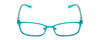 Front View of Guess GU9155 Designer Reading Eye Glasses with Custom Cut Powered Lenses in Turquoise Crystal Green Ladies Rectangle Full Rim Metal 48 mm