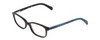 Profile View of Guess KIDS GU9158 Designer Blue Light Blocking Eyeglasses in Glossy Black Turquoise Cheetah Print Unisex Oval Full Rim Acetate 46 mm