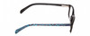 Side View of Guess KIDS GU9158 Designer Blue Light Blocking Eyeglasses in Glossy Black Turquoise Cheetah Print Unisex Oval Full Rim Acetate 46 mm