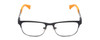 Front View of Guess GU9168 Designer Bi-Focal Prescription Rx Eyeglasses in Matte Navy Blue Orange Tips Ladies Classic Full Rim Metal 48 mm