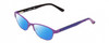 Profile View of Guess GU9170 Designer Polarized Sunglasses with Custom Cut Blue Mirror Lenses in Matte Pink Purple Animal Print Ladies Classic Full Rim Metal 49 mm