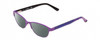 Profile View of Guess GU9170 Designer Polarized Reading Sunglasses with Custom Cut Powered Smoke Grey Lenses in Matte Pink Purple Animal Print Ladies Classic Full Rim Metal 49 mm