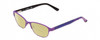Profile View of Guess GU9170 Designer Polarized Reading Sunglasses with Custom Cut Powered Sun Flower Yellow Lenses in Matte Pink Purple Animal Print Ladies Classic Full Rim Metal 49 mm
