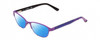 Profile View of Guess GU9170 Designer Polarized Reading Sunglasses with Custom Cut Powered Blue Mirror Lenses in Matte Pink Purple Animal Print Ladies Classic Full Rim Metal 49 mm