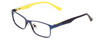 Profile View of Guess GU9173 Designer Bi-Focal Prescription Rx Eyeglasses in Matte Navy Blue Yellow Unisex Rectangle Full Rim Metal 47 mm
