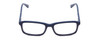 Front View of Harley Davidson HD0129T Designer Reading Eye Glasses with Custom Cut Powered Lenses in Glossy Navy Blue Unisex Rectangle Full Rim Acetate 47 mm