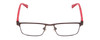 Front View of Harley Davidson HD0130T Designer Single Vision Prescription Rx Eyeglasses in Satin Bronze Brown Red Unisex Rectangle Full Rim Metal 49 mm