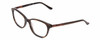 Profile View of Harley Davidson HD0523 Designer Blue Light Blocking Eyeglasses in Tortoise Havana Gold Brown Ladies Classic Full Rim Acetate 52 mm