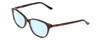 Profile View of Harley Davidson HD0523 Designer Blue Light Blocking Eyeglasses in Tortoise Havana Gold Brown Ladies Classic Full Rim Acetate 52 mm