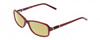 Profile View of Harley Davidson HD0537 Designer Polarized Reading Sunglasses with Custom Cut Powered Sun Flower Yellow Lenses in Burgundy Red Ladies Oval Full Rim Acetate 54 mm