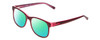 Profile View of Harley Davidson HD0546 Designer Polarized Reading Sunglasses with Custom Cut Powered Green Mirror Lenses in Burgundy Red Rose Pink Ladies Classic Full Rim Acetate 53 mm