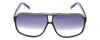 Front View of Carrera GRAND PRIX 2/S Aviator Designer Sunglasses in Black White/Blue Grey 64mm