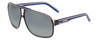 Profile View of Carrera GRAND PRIX 2/S Designer Polarized Sunglasses with Custom Cut Smoke Grey Lenses in Black Blue White Unisex Aviator Full Rim Acetate 64 mm
