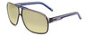 Profile View of Carrera GRAND PRIX 2/S Designer Polarized Reading Sunglasses with Custom Cut Powered Sun Flower Yellow Lenses in Black Blue White Unisex Aviator Full Rim Acetate 64 mm