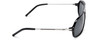Side View of Carrera COOL Unisex Aviator Designer Sunglasses in Black Silver Metal/Grey 65 mm