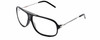 Profile View of Carrera COOL Designer Progressive Lens Prescription Rx Eyeglasses in Black Silver Unisex Aviator Full Rim Acetate 65 mm