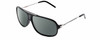 Profile View of Carrera COOL Designer Polarized Sunglasses with Custom Cut Smoke Grey Lenses in Black Silver Unisex Aviator Full Rim Acetate 65 mm