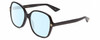 Profile View of Gucci GG0092S Designer Blue Light Blocking Eyeglasses in Black Ladies Oversized Full Rim Acetate 55 mm