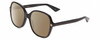 Profile View of Gucci GG0092S Designer Polarized Sunglasses with Custom Cut Amber Brown Lenses in Black Ladies Oversized Full Rim Acetate 55 mm