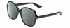Profile View of Gucci GG0092S Designer Polarized Reading Sunglasses with Custom Cut Powered Smoke Grey Lenses in Black Ladies Oversized Full Rim Acetate 55 mm