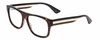 Profile View of Gucci GG0341S Designer Single Vision Prescription Rx Eyeglasses in Dark Tortoise Havana/Black Mens Retro Full Rim Acetate 56 mm