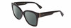 Profile View of Gucci GG0459S Designer Polarized Sunglasses with Custom Cut Smoke Grey Lenses in Gloss Black Ladies Cateye Full Rim Acetate 54 mm