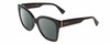 Profile View of Gucci GG0459S Designer Polarized Reading Sunglasses with Custom Cut Powered Smoke Grey Lenses in Gloss Black Ladies Cateye Full Rim Acetate 54 mm