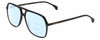 Profile View of Gucci GG0545S Designer Progressive Lens Blue Light Blocking Eyeglasses in Gloss Black Mens Aviator Full Rim Acetate 58 mm