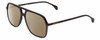 Profile View of Gucci GG0545S Designer Polarized Sunglasses with Custom Cut Amber Brown Lenses in Gloss Black Mens Aviator Full Rim Acetate 58 mm
