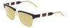 Profile View of Gucci GG0603S Designer Polarized Reading Sunglasses with Custom Cut Powered Sun Flower Yellow Lenses in Black/Gold Unisex Cateye Semi-Rimless Metal 56 mm