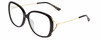 Profile View of Gucci GG0649SK Designer Reading Eye Glasses in Black/Gold Ladies Oval Full Rim Acetate 58 mm