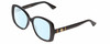 Profile View of Gucci GG0762S Designer Blue Light Blocking Eyeglasses in Black Ladies Oversized Full Rim Acetate 56 mm