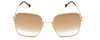 Front View of Gucci GG0879S Women's Square Sunglasses Gold/Tortoise Havana/Brown Gradient 61mm