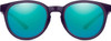 Front View of Smith Eastbank Sunglasses Crystal Midnight Purple/CP Opal Blue Green Mirror 52mm