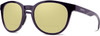 Profile View of Smith Optics Eastbank Designer Polarized Reading Sunglasses with Custom Cut Powered Sun Flower Yellow Lenses in Crystal Midnight Purple Ladies Round Full Rim Acetate 52 mm