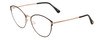 Profile View of Tom Ford FT5573-B Designer Single Vision Prescription Rx Eyeglasses in Black Rose Gold Ladies Cateye Full Rim Metal 55 mm