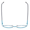 Top View of Flex Plus Collection KIDS 102 Designer Reading Eye Glasses with Custom Cut Powered Lenses in Electric Satin Blue Unisex Oval Full Rim Metal 46 mm